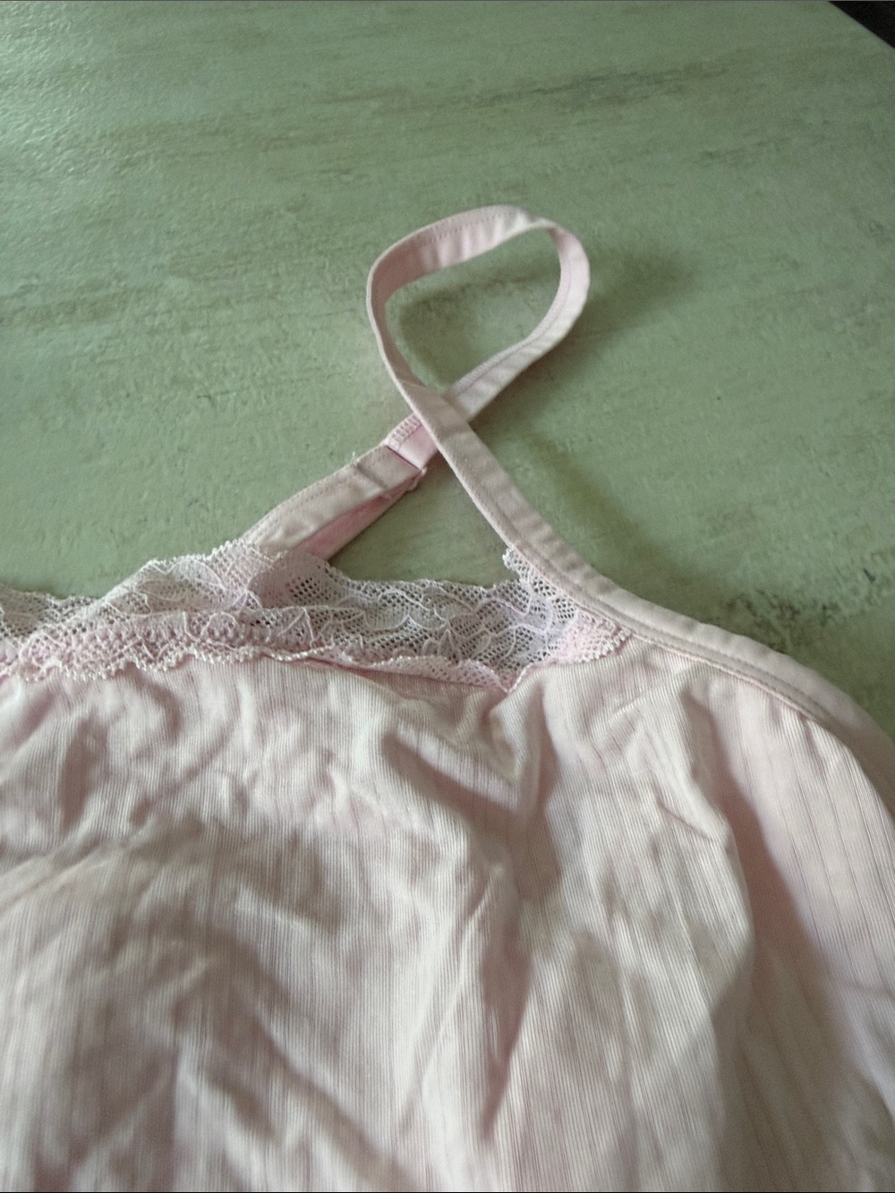 Auden Lace-Trim Ribbed Cami Tank - Light Pink - Picture 6 of 9